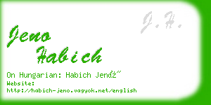 jeno habich business card